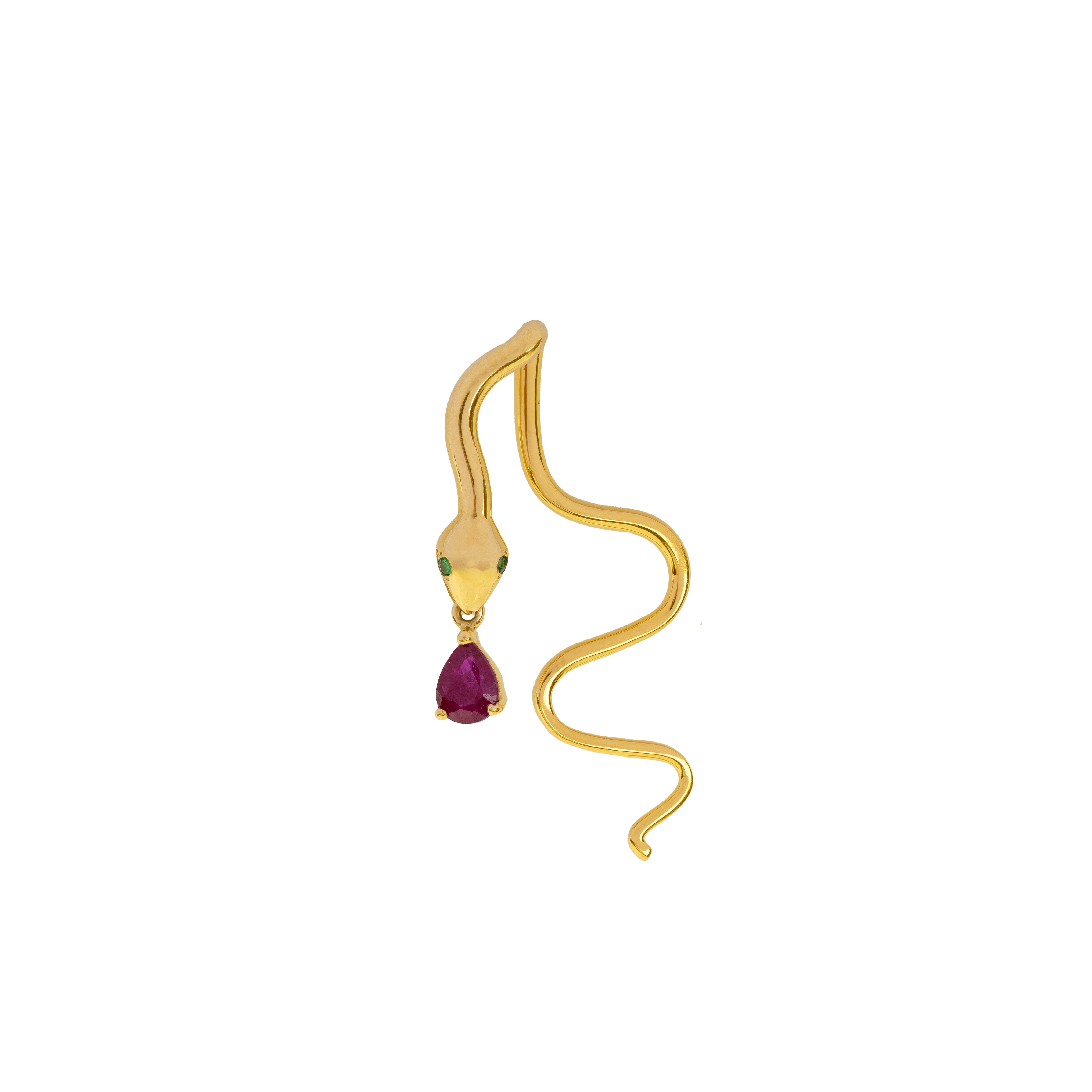 Single Serpent Earring in Yellow Gold