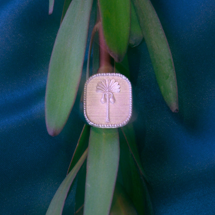 Palm Tree Ring in Yellow Gold