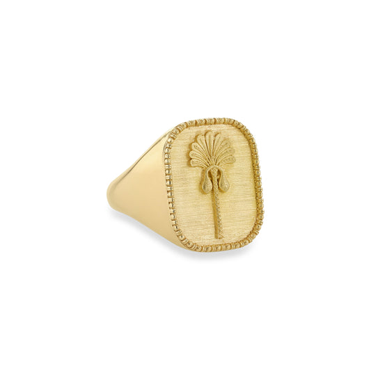 Palm Tree Ring in Yellow Gold