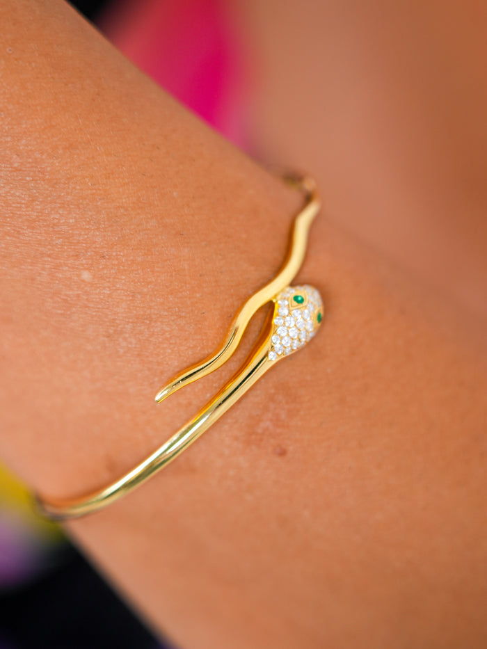 Serpent Bangle in Yellow Gold