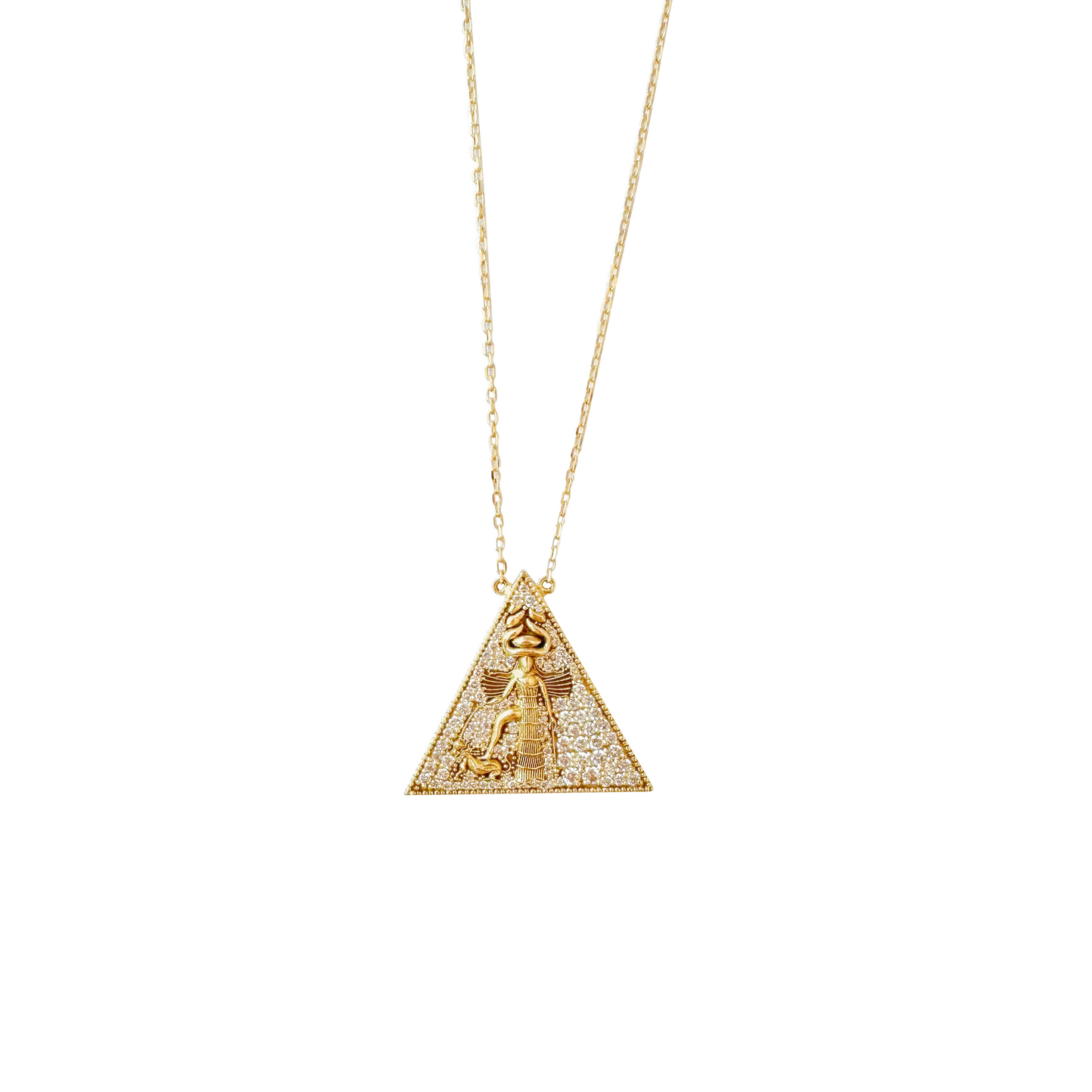 Diamond Ishtar Necklace in Yellow Gold