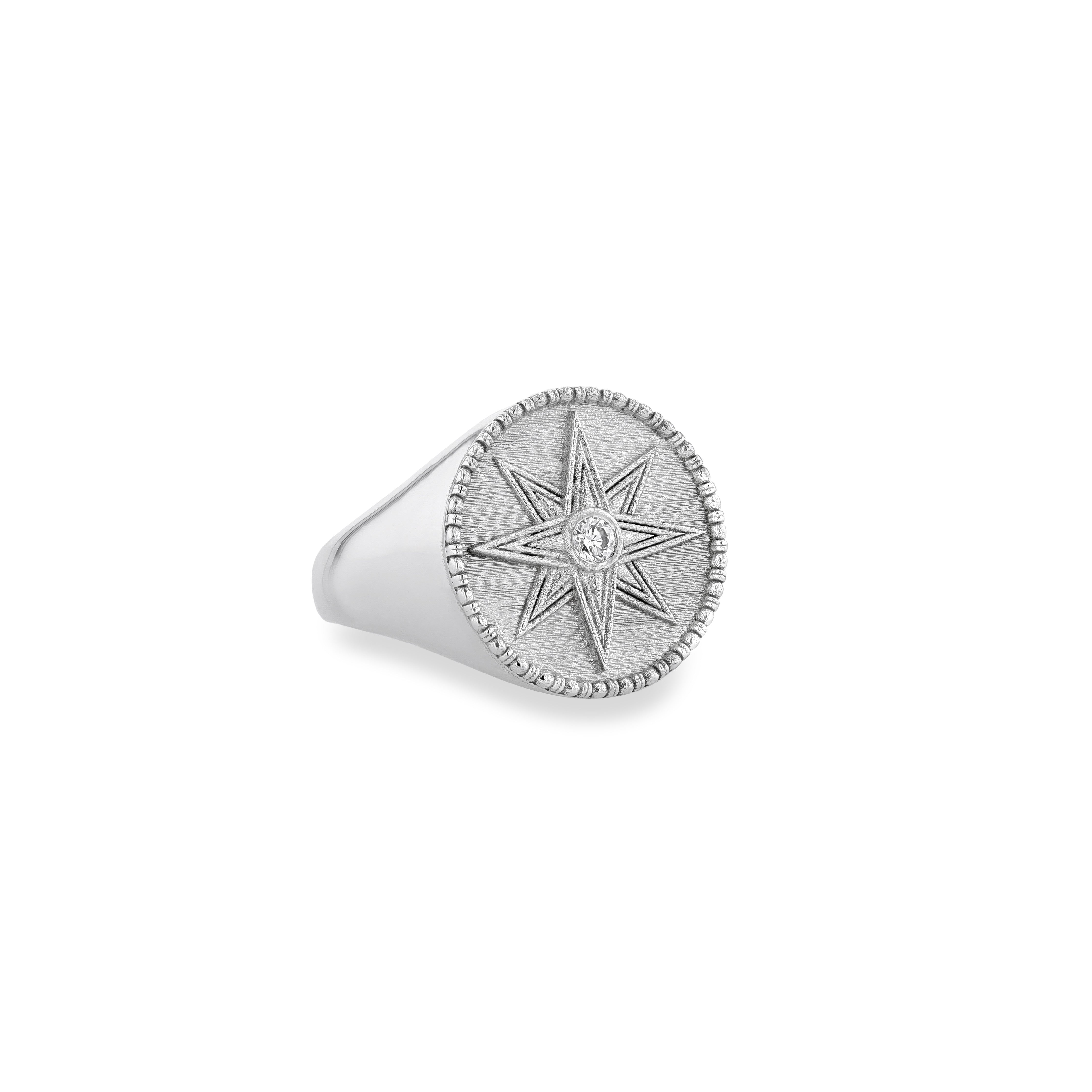Star of Ishtar Ring in White Gold