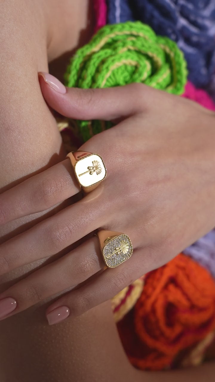 Short film: Karmalulu signet rings worn on crochet roses