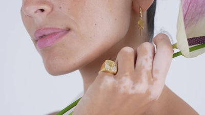 Karmalulu flower rings worn on hand